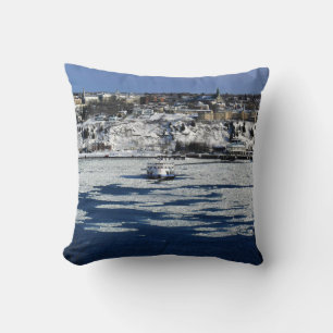 Ferry on the Saint Lawrence River, Quebec Cushion