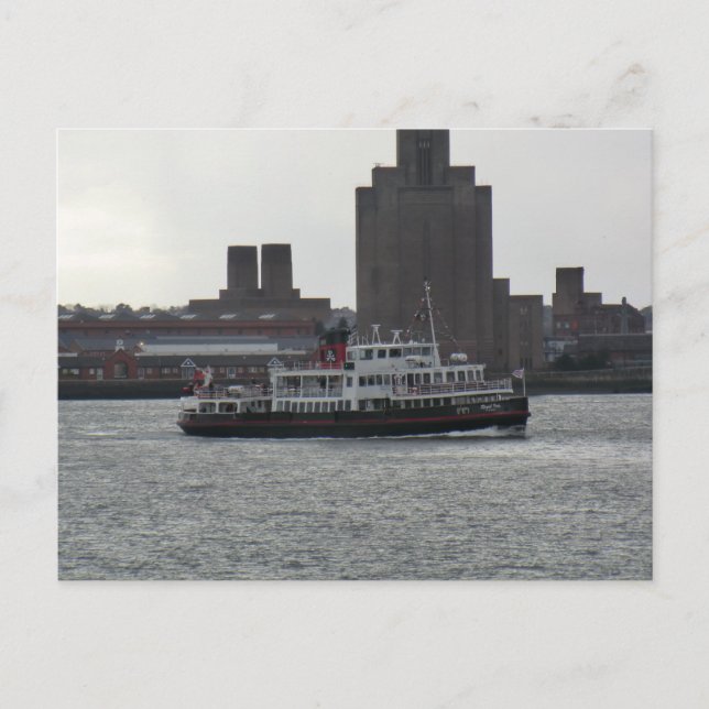 Ferry Over the River Mersey Postcard (Front)