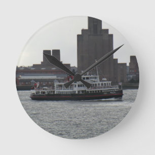 Ferry Over the River Mersey Round Clock