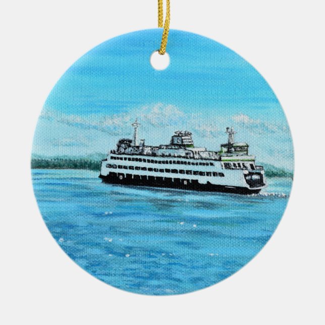 Ferry Painting Ceramic Ornament (Front)