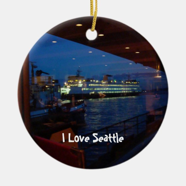 Ferry through the Window Ceramic Ornament (Front)