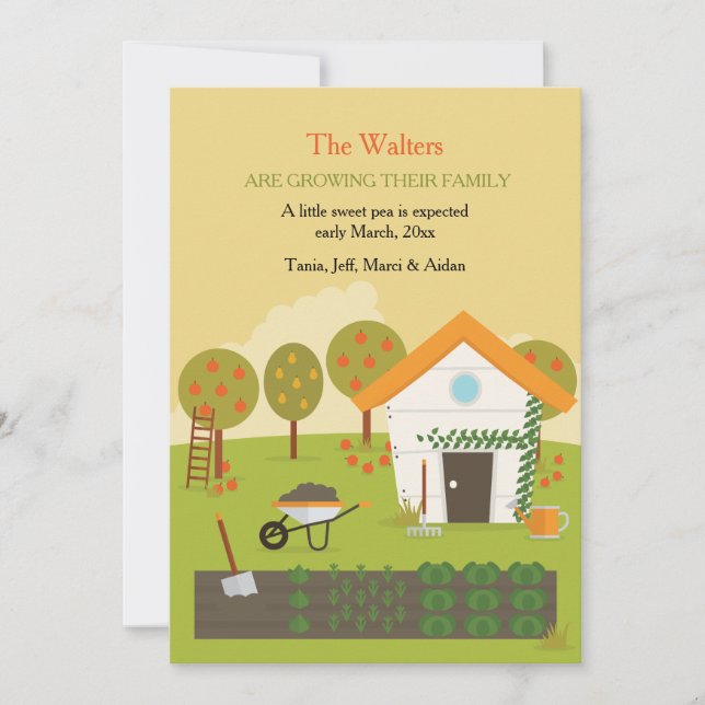 Fertile Garden Pregnancy Announcement (Front)
