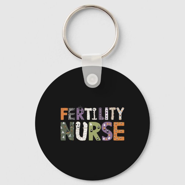 Fertility Nurse Halloween Spooky Nursing Trick Or  Key Ring (Front)