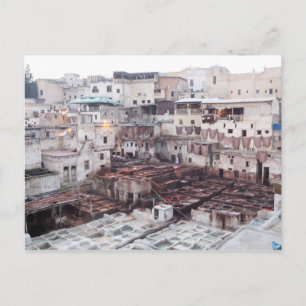 Fes Leather Tannery - Fes - Morocco - North Africa Postcard