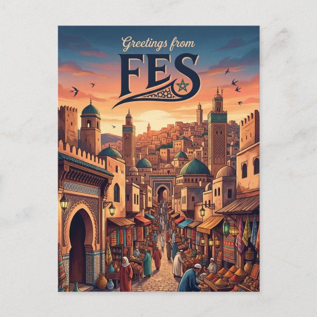 Fes Medina Morocco Postcard (Front)