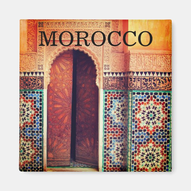fes morocco doorway magnet (Front)