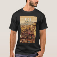 Fes Morocco Illustration Travel Art Vintage
