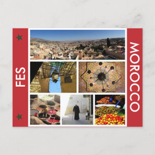 fes morocco scenes postcard