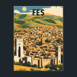 Fes Morocco Travel Poster Postcard<br><div class="desc">Fes Morocco Travel Poster</div>