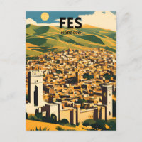 Fes Morocco Travel Poster