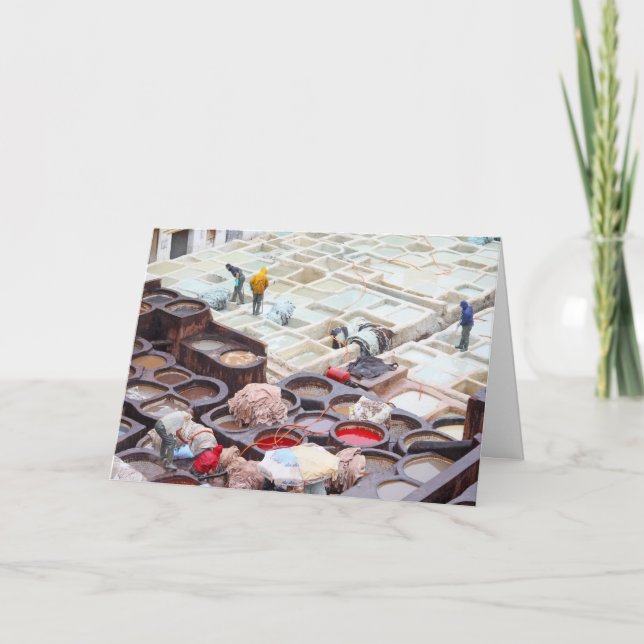 Fes tanneries, Morocco Card (Front)