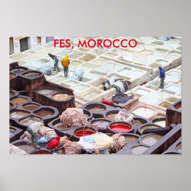 Fes tanneries, Morocco Poster (Front)