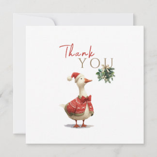 Fest Winter Birthday One Silly Christmas Goose Thank You Card