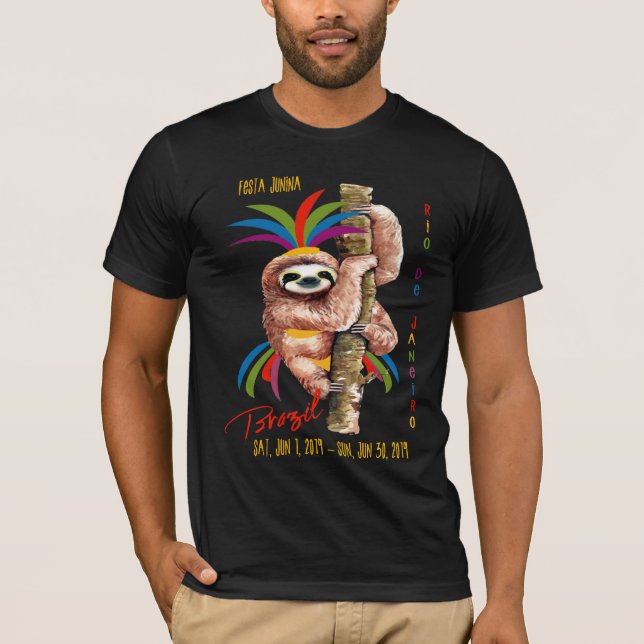 Festa Junina, Rio de Janeiro, Brazil, Sloth T-Shirt (Front)
