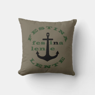 Festina lente cushion
