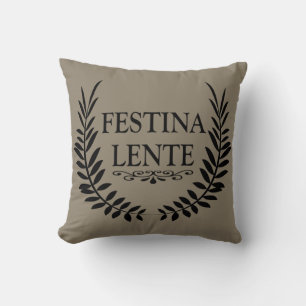Festina lente cushion