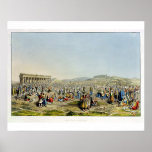 Festival at Athens, pub. by J. Rodwell, 1830 (aqua Poster