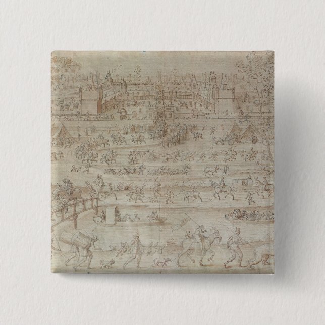 Festival at the Chateau d'Anet 15 Cm Square Badge (Front)