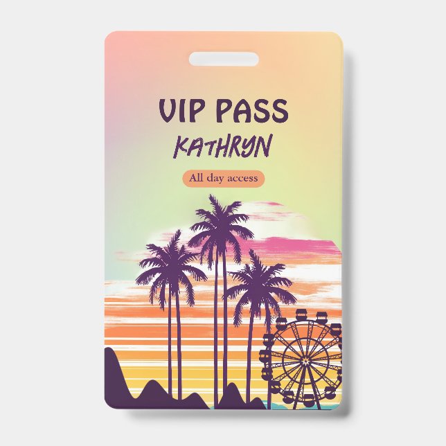 Festival Bachelorette Weekend Itinerary VIP ID Badge (Front)