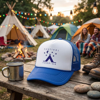 Festival camping trucker hat