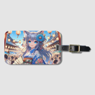 Festival Catgirl Under Summer Skies Luggage Tag