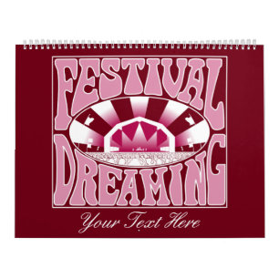 Festival Dreaming Retro White-Pink-Cranberry Calendar