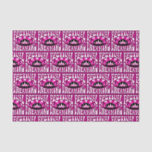 Festival Dreaming Vintage Retro Pink-Black + pink Tissue Paper