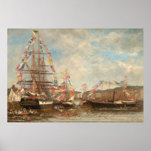 Festival Harbour of Honfleur Eugène Boudin Fine Ar Poster