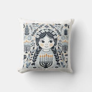 Festival of Lights: Hanukkah Sameach Stickers  Cushion