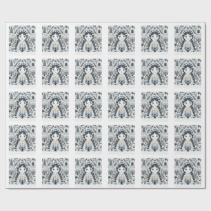 Festival of Lights: Hanukkah Sameach Stickers  Wrapping Paper