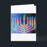 Festival Of Lites Card<br><div class="desc">a chanukah menorah in shades of blue and fuschia.</div>