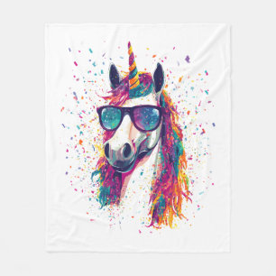 Festival Party Unicorn (1) Fleece Blanket