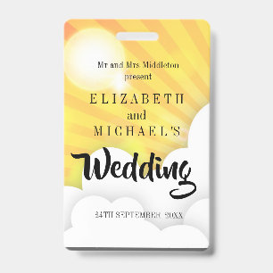 Festival Theme Fun Wedding Invitation ID Badge