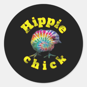 Festival Vibe Hippy Chick Tie Dye Chick  Classic Round Sticker