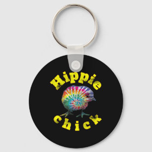 Festival Vibe Hippy Chick Tie Dye Chick  Key Ring