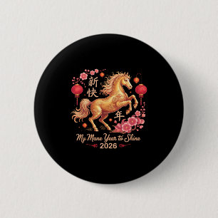 Festive 2026 Crazy Horse Lady My Mane Year To Shin 6 Cm Round Badge