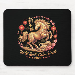 Festive 2026 Crazy Horse Lady Wild Soul Calm Heart Mouse Pad