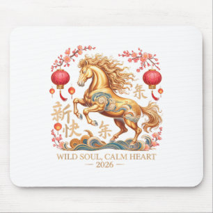 Festive 2026 Horse Lady Crazy Wild Soul Calm Heart Mouse Pad