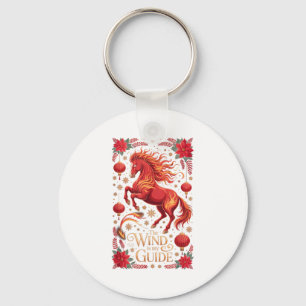 Festive 2026 Horse Lady Wind My Guide Zodiac Rider Key Ring