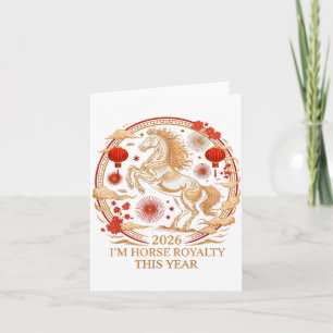 Festive 2026 Horse Royalty Zodiac Lady Fortune Equ Card