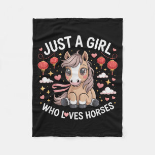 Festive 2026 Just Girl Who Loves Horses Fortune La Fleece Blanket