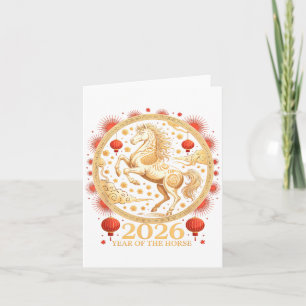 Festive 2026 Year Of The Horse Lunar Girl Zodiac C Card