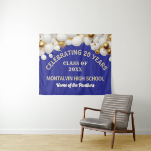 Festive 20th Class Reunion Party Tapestry