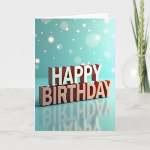 Festive 3D Birthday Text Card