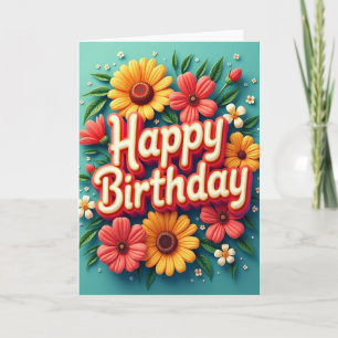 Festive 3D Text Birthday Card