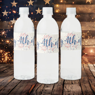 Festive 4th of July Barbecue Picnic Water Bottle Label