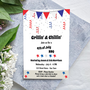 Festive 4th of July BBQ Invitation