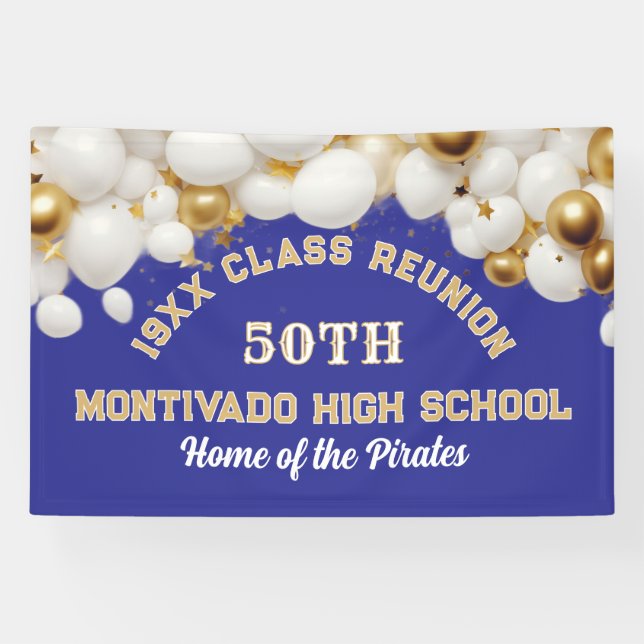 Festive 50th Class Reunion Party banner (Horizontal)