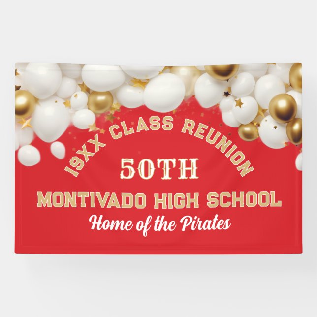 Festive 50th Class Reunion Party banner (Horizontal)