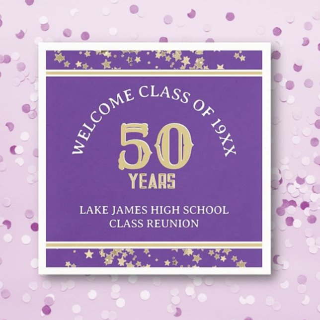 Festive 50th Class Reunion party  Napkin (Creator Uploaded)